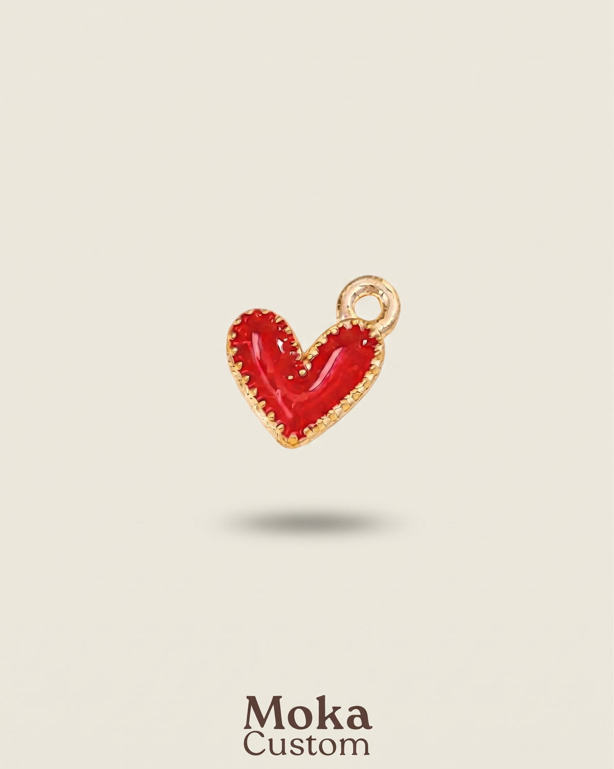 Charm cœur rouge pour bandana personnalisable
