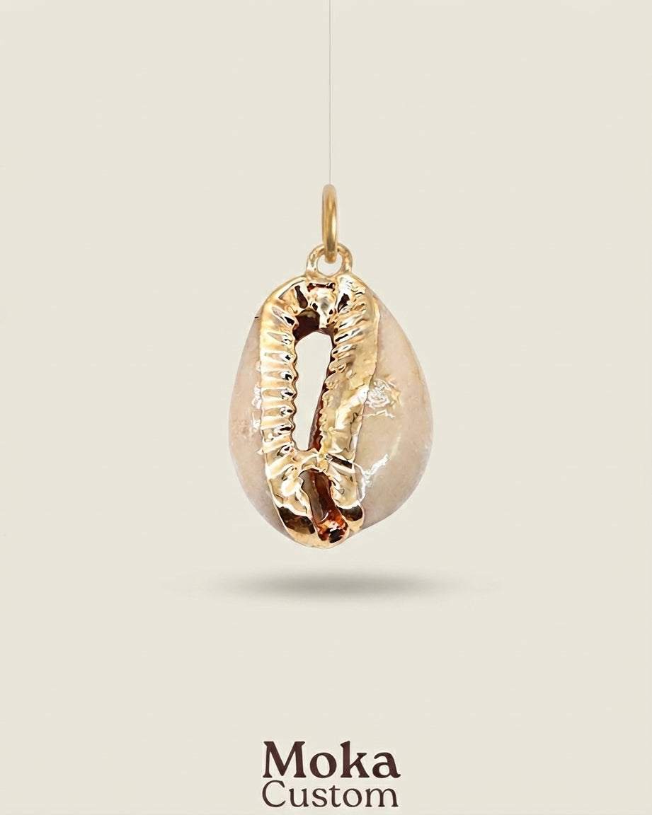 Charm trendy coquillage doré pour bandana personnalisable