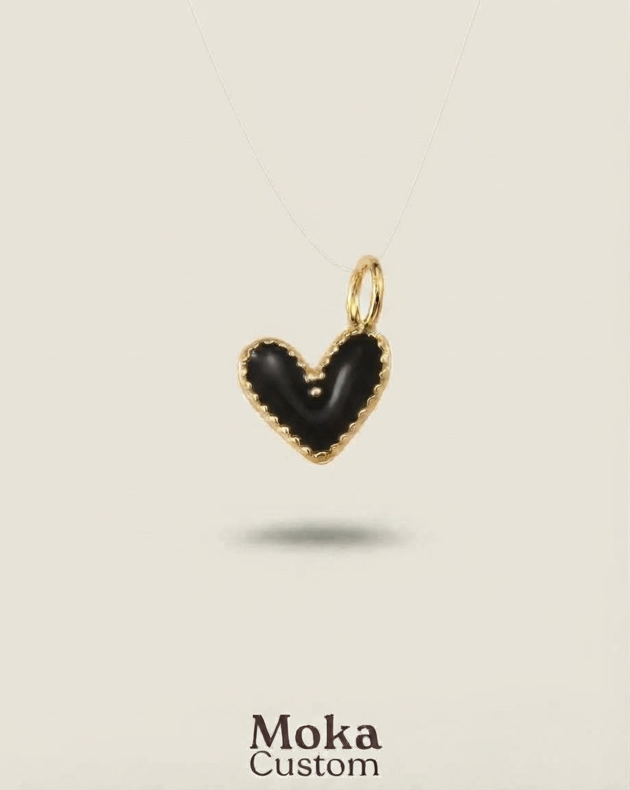 Charm cœur noir pour bandana personnalisable