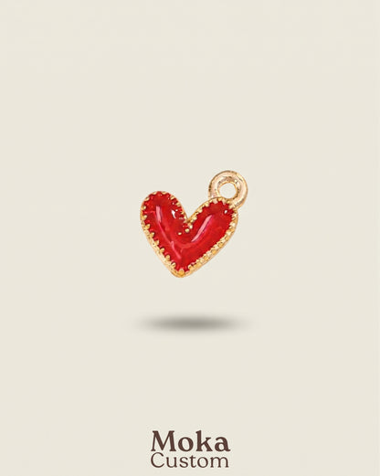 Charm cœur rouge pour bandana personnalisable