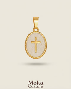 Médaillon Croix Nacrée