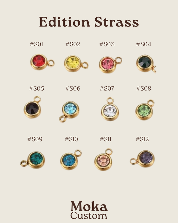 Charms strass pour bandana personnalisable, Moka Custom