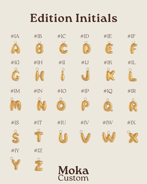 Charms initiales pour bandana personnalisable, Moka Custom